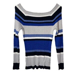INC International Concepts Metallic Striped Sweater size M